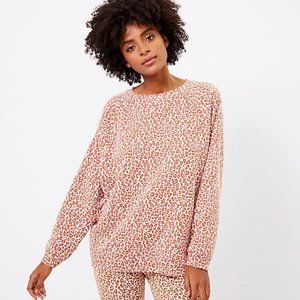 LOFT Lou & Grey Oversized Leopard Print Terry Sweatshirt
